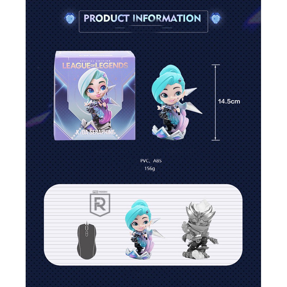 Mô hình Seraphine 14cm - K/DA ALL OUT Seraphine Figure - Chính hãng Riot Games
