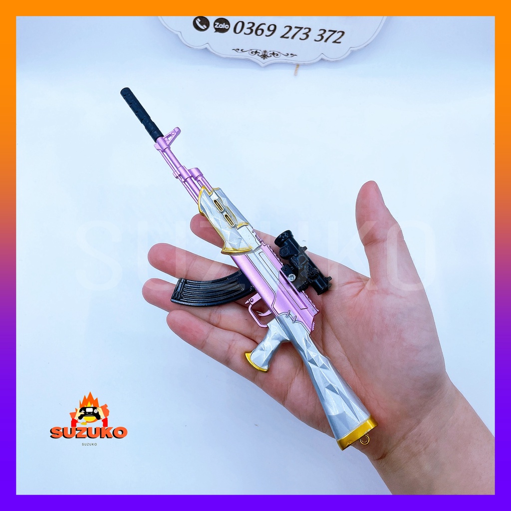 Mô hình AKM pubg kim loại lắp ráp mini nhiều skin độc đáo đồ chơi lắp ghép tặng kèm kệ đỡ trưng bày