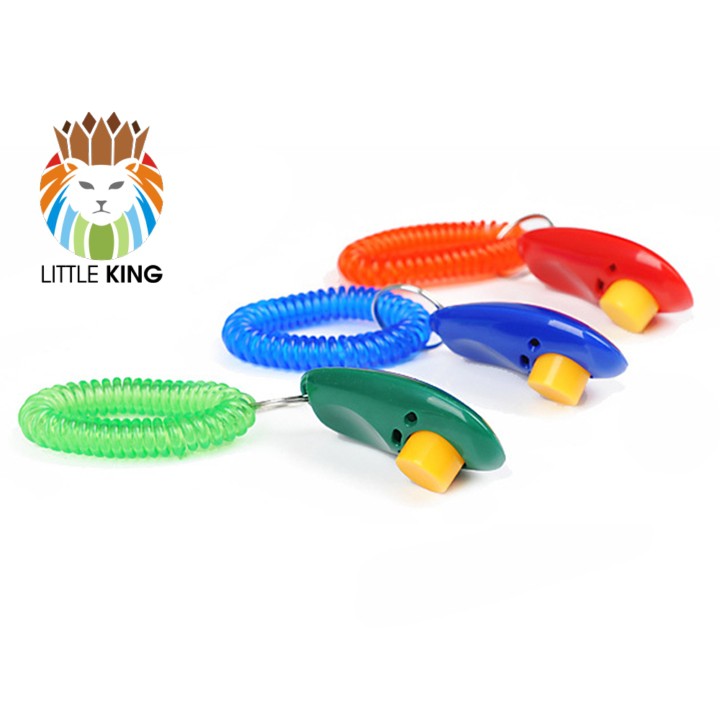Clicker huấn luyện chó mèo, vẹt, thú cưng chuyên nghiệp Little King chất liệu nhựa nhiều màu sắc