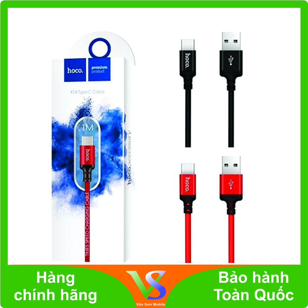 [Mã ELFLASH3 hoàn 10K xu đơn 20K] Cáp Sạc Nhanh Hoco X14 Chống Đứt, Chống Rối dài 1m, 2m - Hàng Chính Hãng