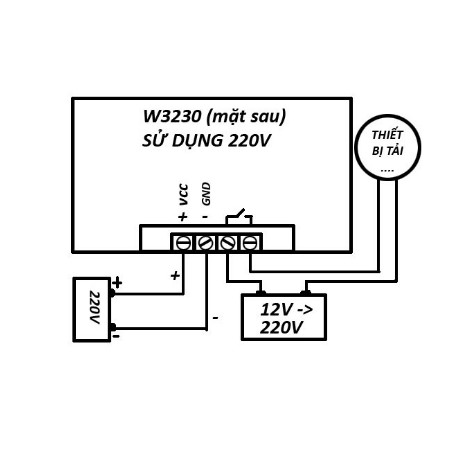 Mạch khống chế nhiệt độ W3230 điện vào AC 110- 220v/12V - Cảm biến nhiệt độ