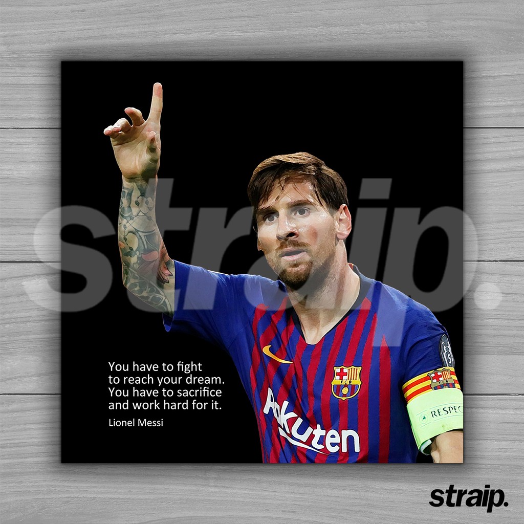 Tấm Áp Phích Hình Cầu Thủ Bóng Gỗ Messi 30x30