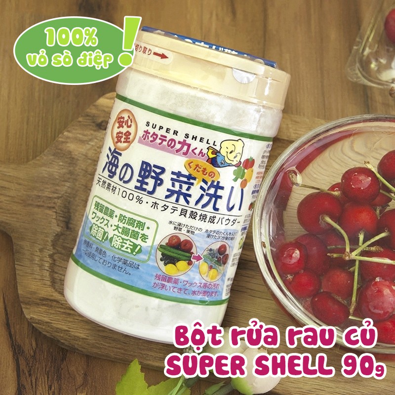 Bột vỏ sò rửa rau củ Super Shell nội địa Nhật 90g