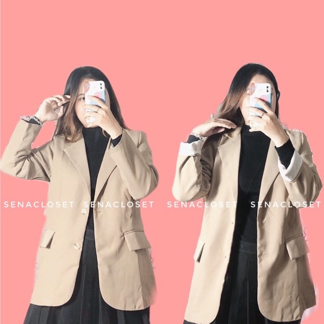 ÁO BLAZER 2 LỚP NÂU TÂY QC STYLE ULZZANG HQ ( Ảnh thật / video)