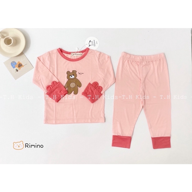 BỘ DÀI TAY THUN LẠNH CON GẤU CHO BÉ TRAI/ GÁI (8-18kg)