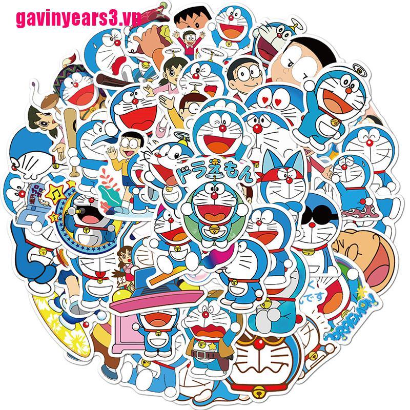 Set 50 miếng hình dán Doraemon dễ thương trang trí đa dụng