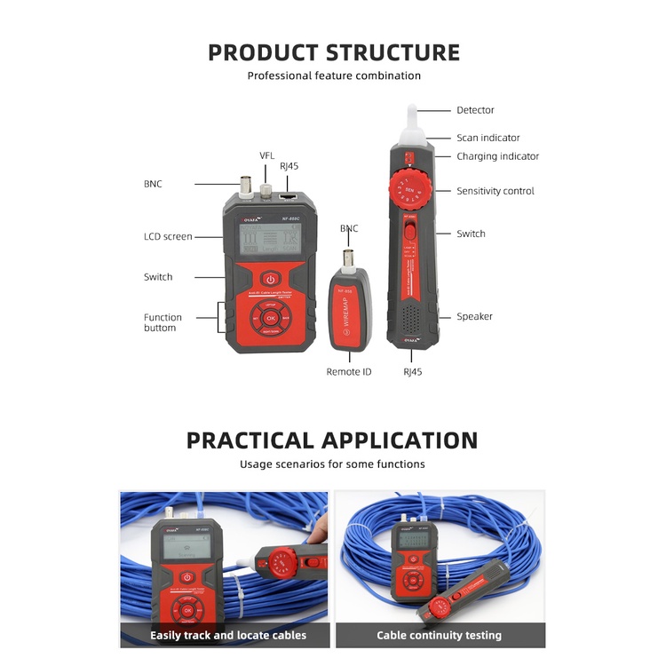 Máy test mạng Noyafa NF858C NF-858C chính hãng