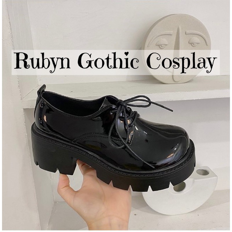 [Sẵn]  Giày Oxford Gothic đế cao 5,5cm ( NHÁM VÀ BÓNG ) Size 35-39