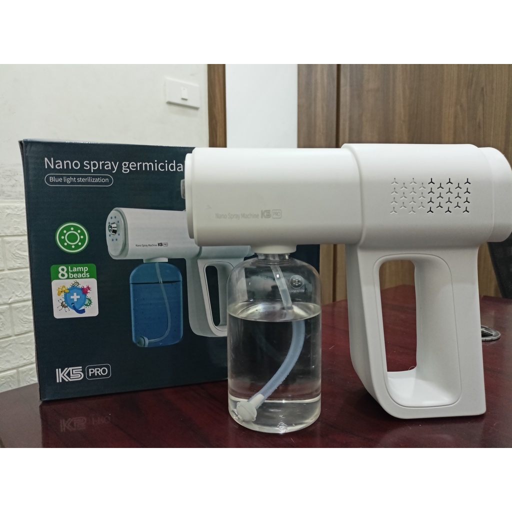 Máy Xịt Khử Khuẩn Cầm Tay,Phun Khử Trùng,Súng Khử Khuẩn công nghệ Nano Tia UV cao cấp,Máy K5 Pro,Tặng kèm dây sạc Type C