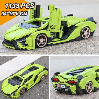 Đồ chơi Lắp ráp Mô hình siêu xe Mould King 10011 Green Lamborghinis Super Car