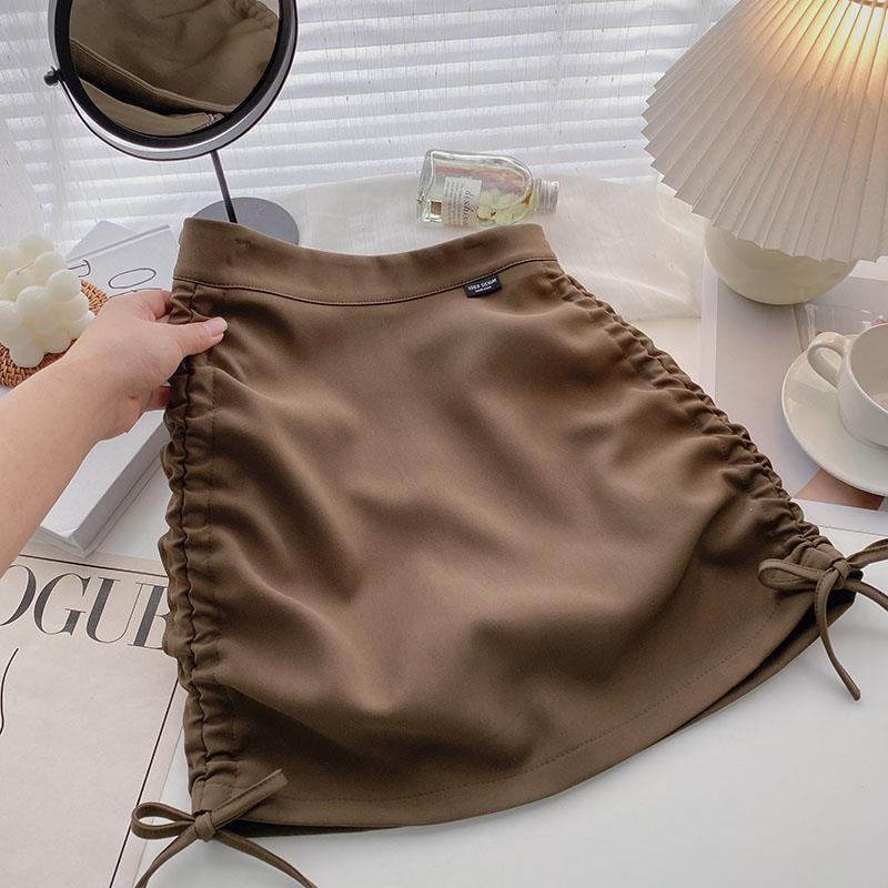 Chân Váy Ngắn Chữ a Lưng Cao Thiết Kế Dây Rút Thời Trang Mùa Thu Mới Cho Nữ