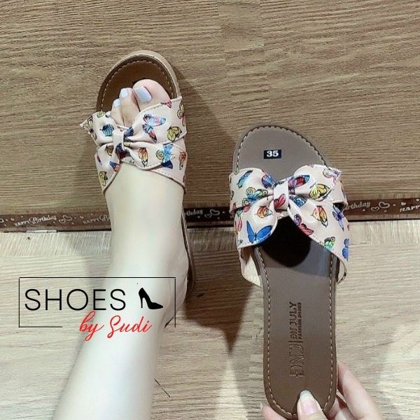 Lê nữ quai nơ chéo đủ màu đơn giản thời trang cho nữ mỏng nhẹ dép đi trong nhà , du lịch SUDI - SD025_AJA