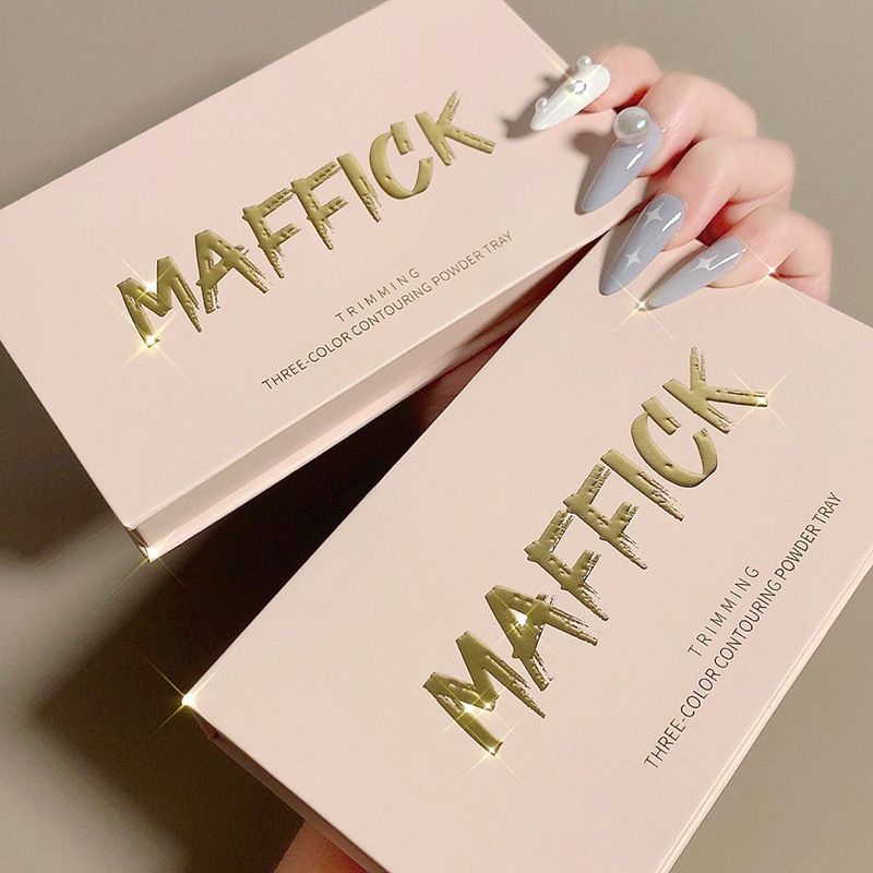 MAFFICK - Bảng phấn tạo khối bắt sáng Maffick Trimming Three-Color Contouring Powder Tray