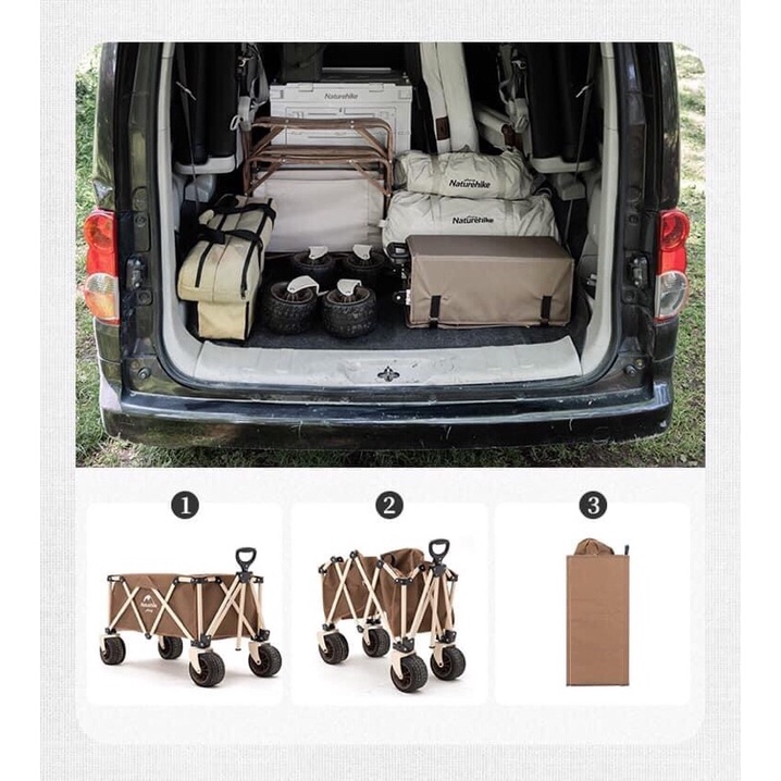 Xe đẩy gấp gọn 4 chiều có thể tháo rời bánh TC03 NatureHike NH20PJ009
