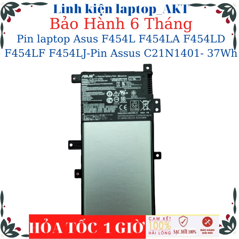 Pin laptop Asus F454L F454LA F454LD F454LF F454LJ- Pin Asus C21N1401- 37Wh