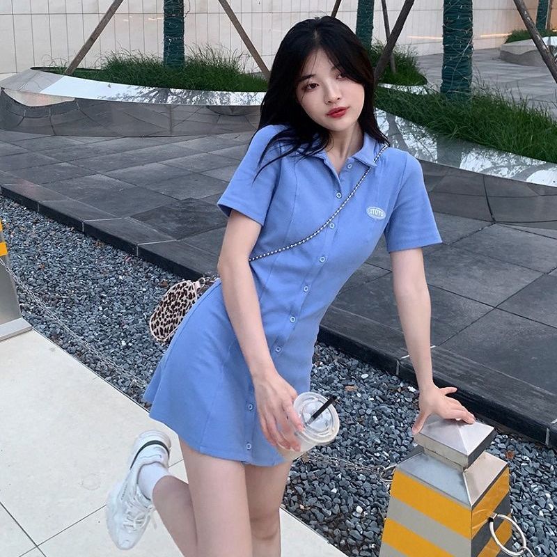 Đầm body Quần áo nữ thời trang dệt kim ngắn tay