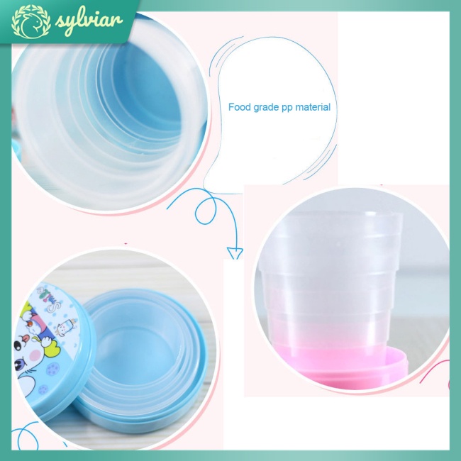 Cốc Uống Nước Gấp Gọn Họa Tiết Hoạt Hình Dễ Thương Cho Bé