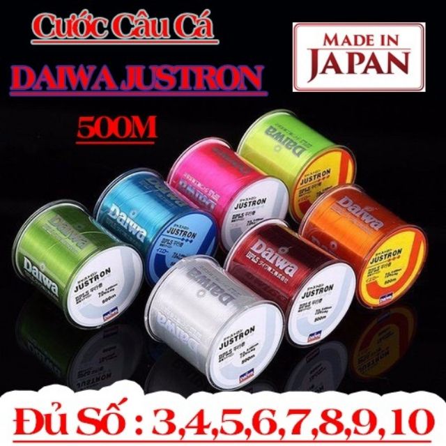 Cước Câu Cá Siêu Bền Daiwa Justron Dài 500m