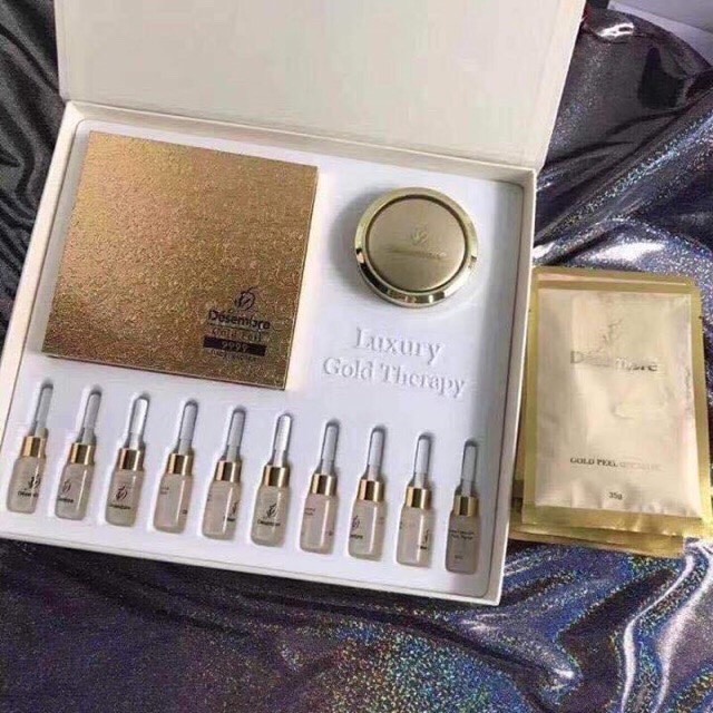 BỘ MẶT NẠ VÀNG LÁ 24K LUXURY GOLD THERAPY
