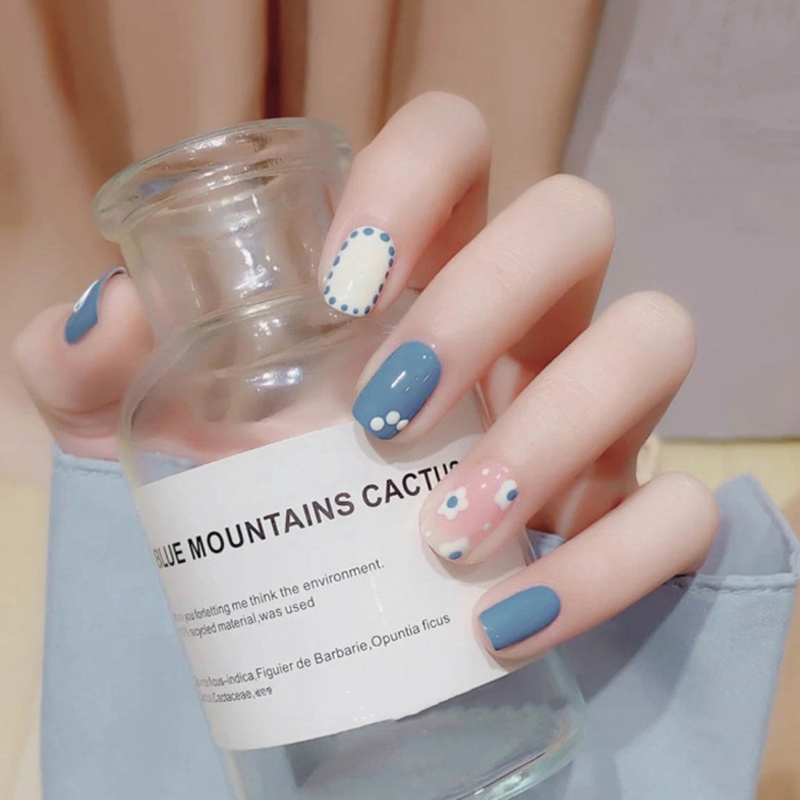 [Hàng mới về] Bộ 24 móng tay giả họa tiết hoạt hình dễ thương kèm keo dán