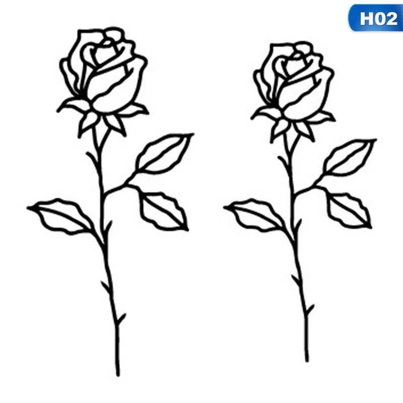 Miếng dán xăm tạm thời họa tiết đen trắng cá tính thời trang