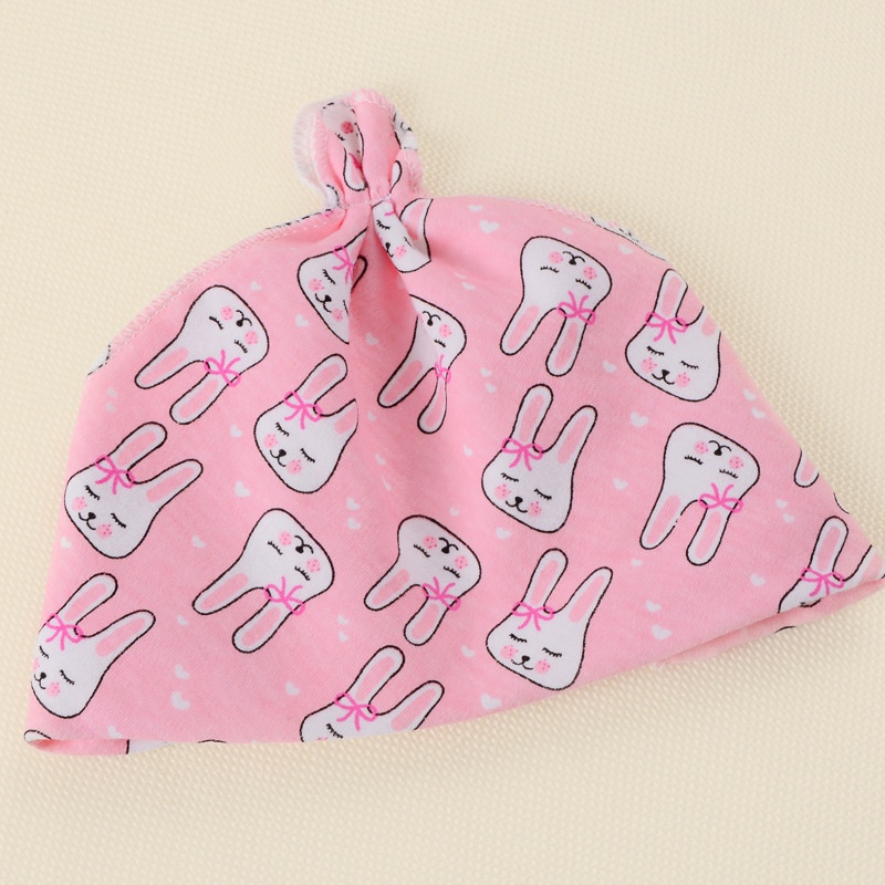 Mũ Cotton In Họa Tiết Xinh Xắn Thời Trang Xuân Hè Cho Bé 0-1 Tuổi