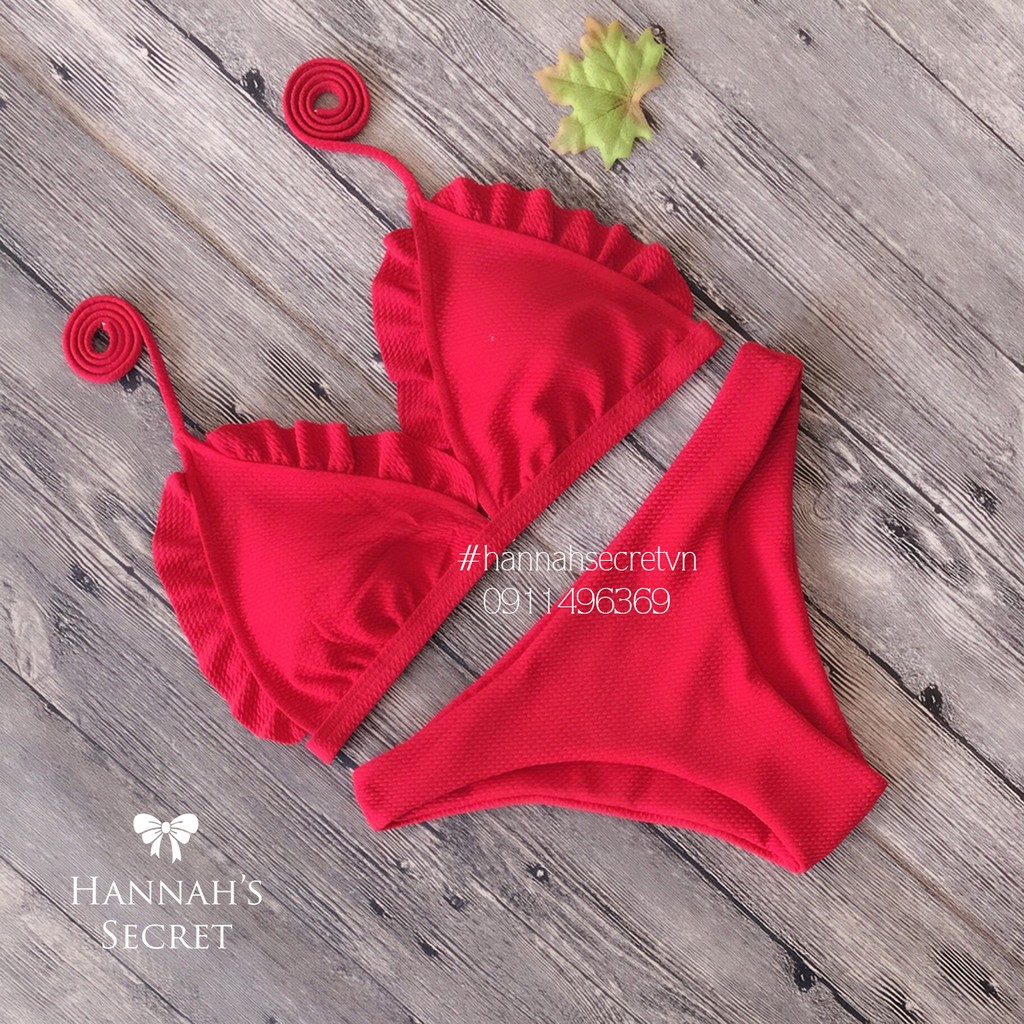 [ Ảnh thật] Bikini 2 mảnh viền bèo siêu cute