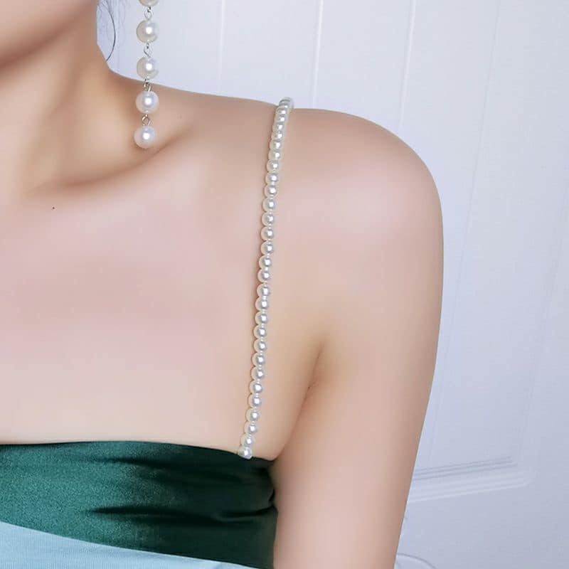 Dây áo ngực ngọc trai giả handmade thời trang