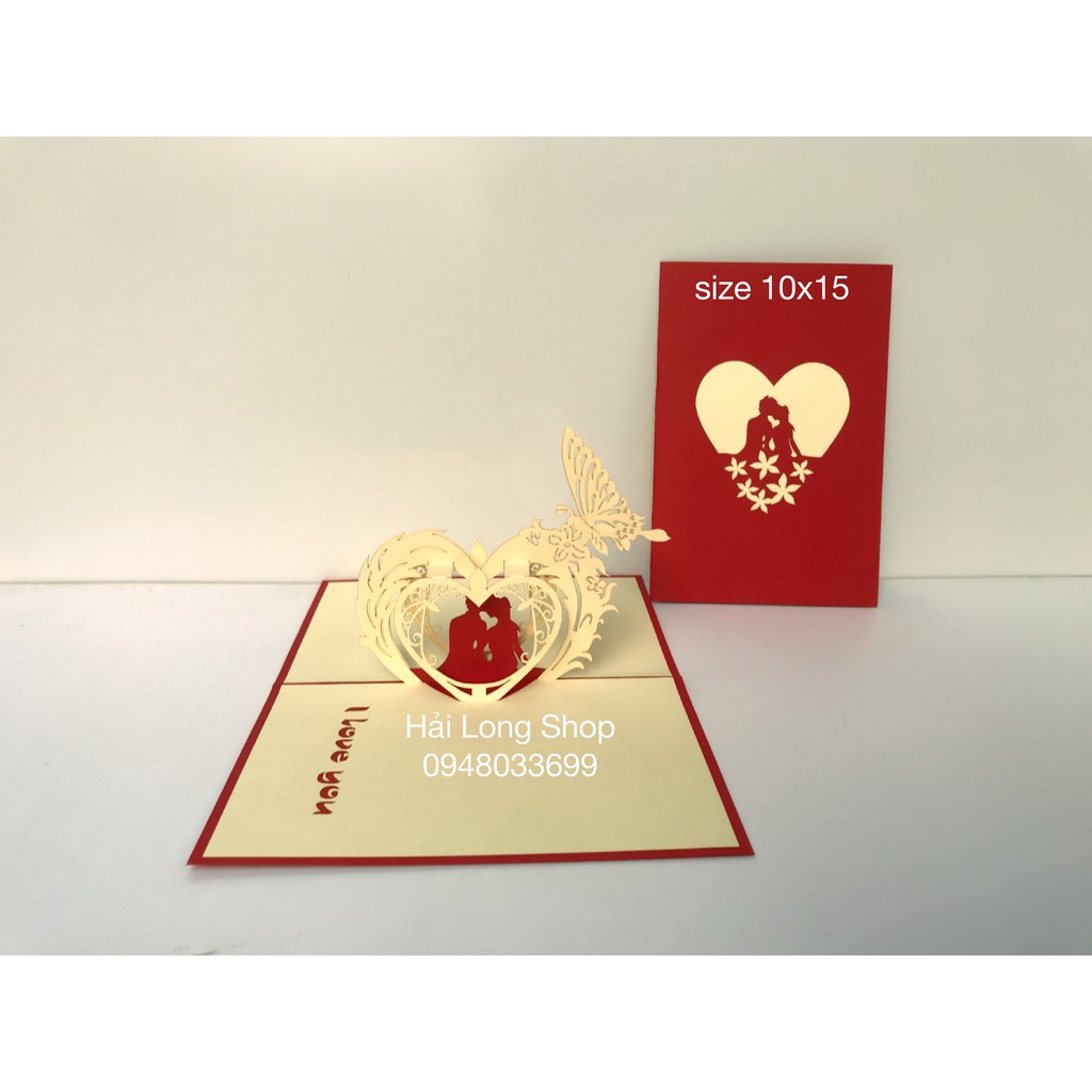 Trái Tim 8 - Love - Thiệp 3D