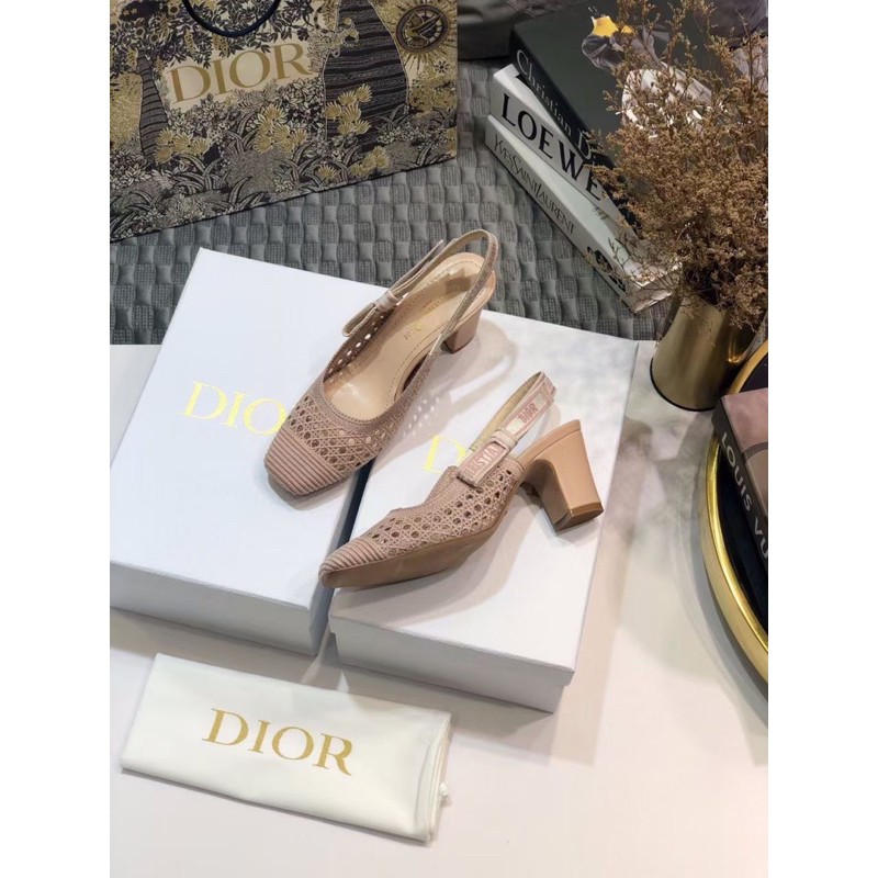 Sandal Dior Hồng Nude/Đen