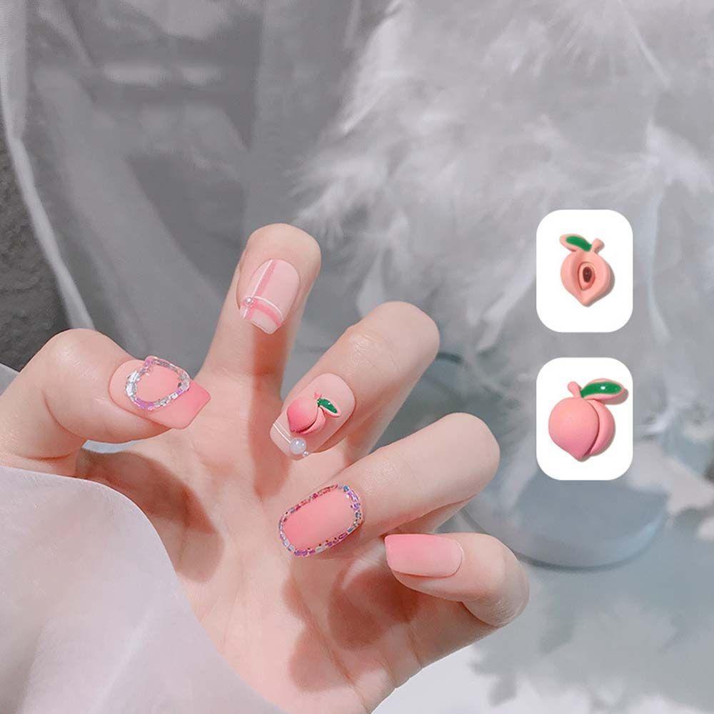 Phụ Kiện Trang Trí Móng Tay 3D Hình Hoa / Dâu Tây Ba Chiều Nhiều Màu Sắc Ngọt Ngào