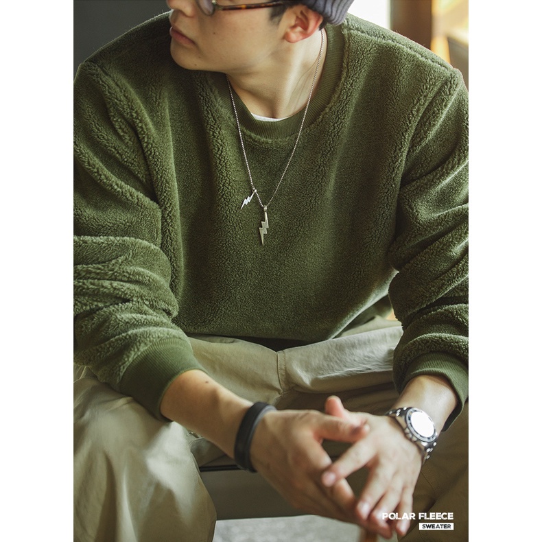MADEN Áo sweater Lông Cừu Giữ Ấm Phong Cách retro Nhật Bản 500G