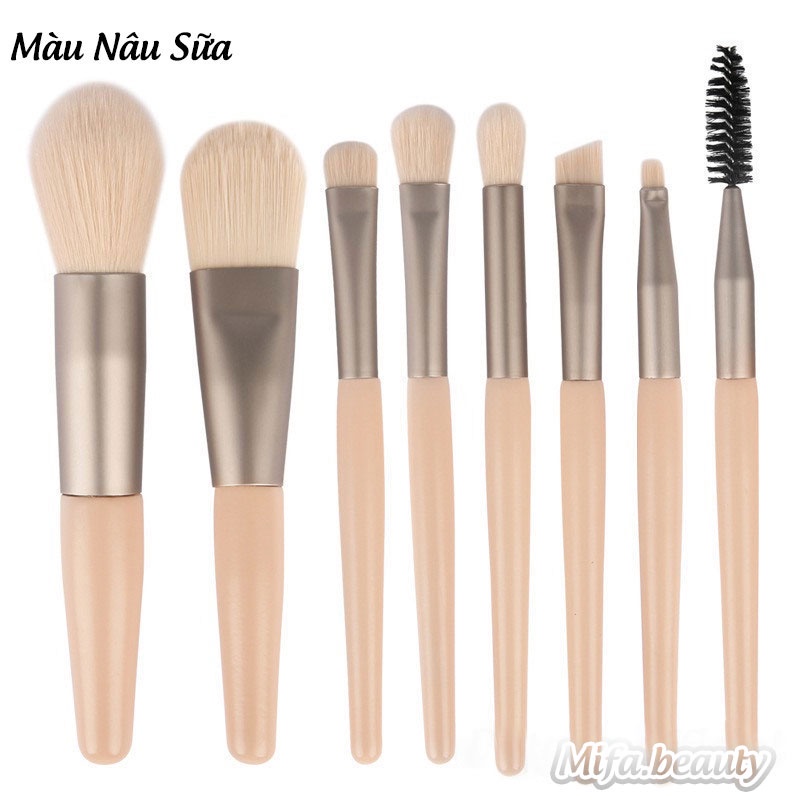 Bộ Cọ Trang Điểm Tám Cây Trong Túi Zip Siêu Cute Hàng Nội Địa Trung