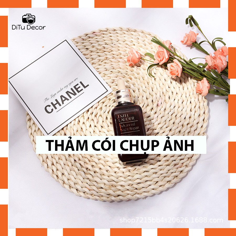 Thảm cói tròn chụp ảnh, thảm lục bình chụp hình nhiều size - DiTu Decor