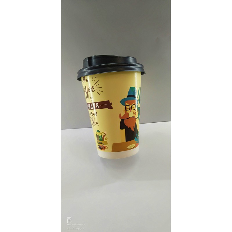 50 Ly Giấy In Hình Coffee Always 12oz – 300ml Có Nắp | Ly giấy cafe | Ly giấy đựng cà phê | Cốc giấy | Cốc giấy cafe