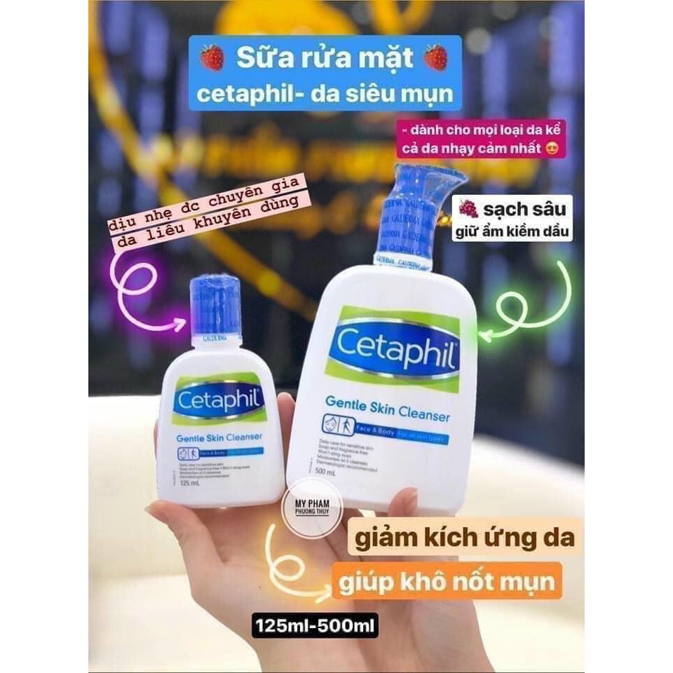 Auth - Sữa rửa mặt Cetaphil mini 125ml Gentle Skin Cleanser mẫu mới rồi ạ