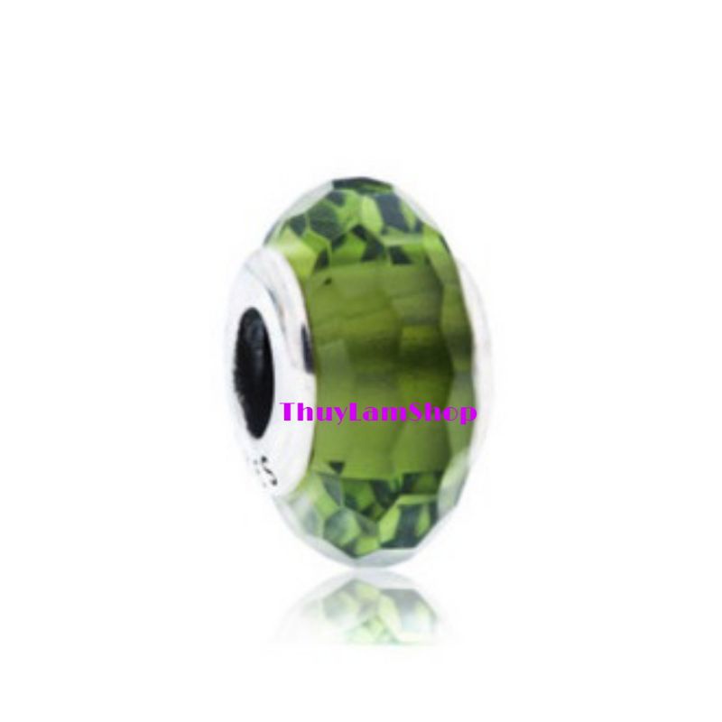 Pandora charm xỏ vòng panda đá pha lê viền bạc thái