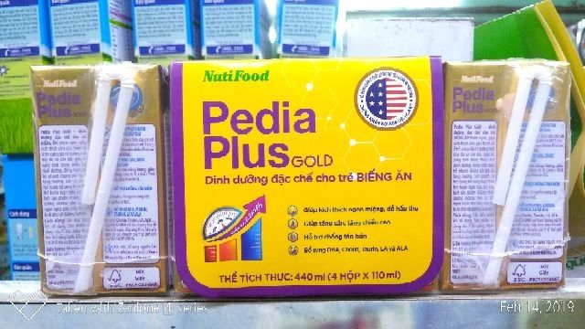 Lốc 4 hộp sữa pedia plus gold 110ml