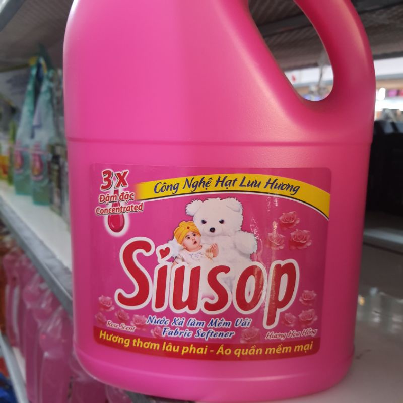 Nước xả vải Siusop 3x đậm đặc hương hoa hồng can 3.6 lít