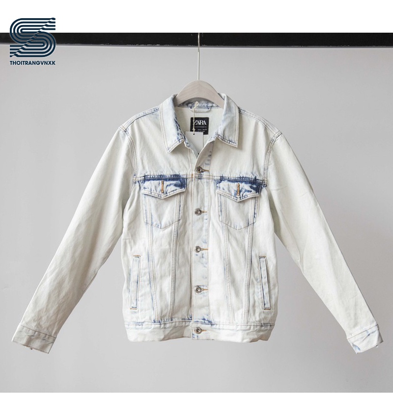 Áo khoác jean, áo bò basic dài tay, denim jacket  thời trang năng động trẻ trung VNLINE - AJZR9312