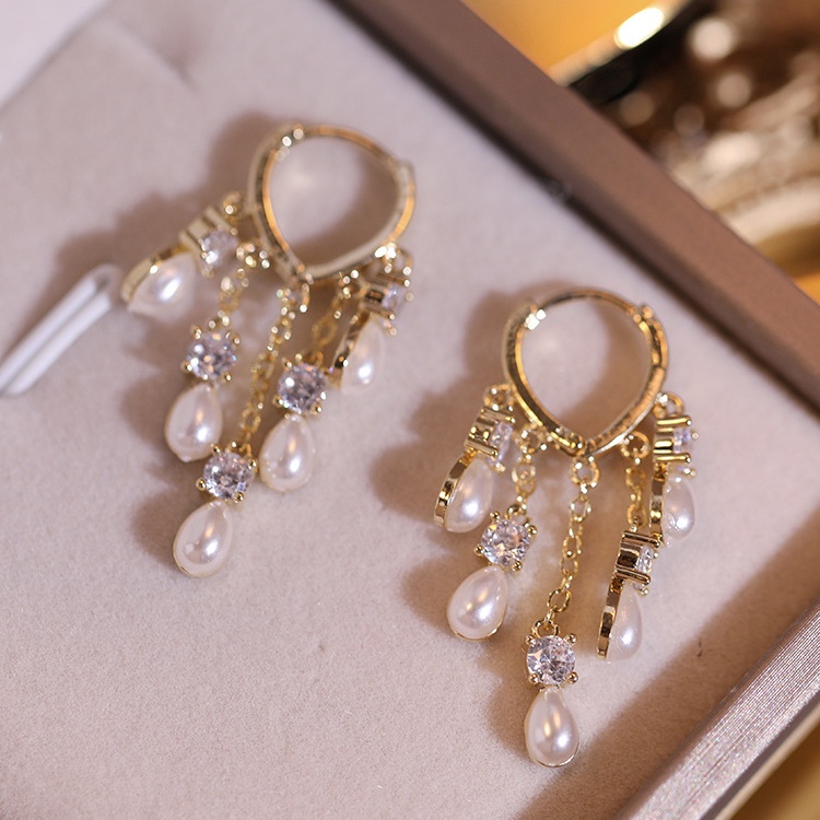 Khuyên Tai Bạc S925 Đính Ngọc Trai Sang Trọng Thời Trang 2022