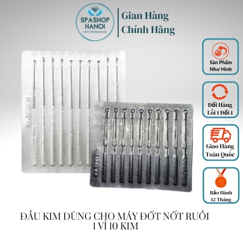 Đầu kim Dùng Cho Máy Đốt Nốt Ruồi 1 vỉ 10 kim Chất Lượng