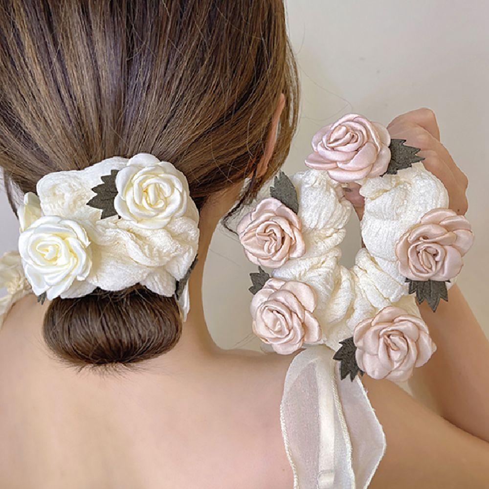 MXGOODS Dây Cột Tóc In Hoa Dễ Thương Ngọt Ngào Cho Nữ