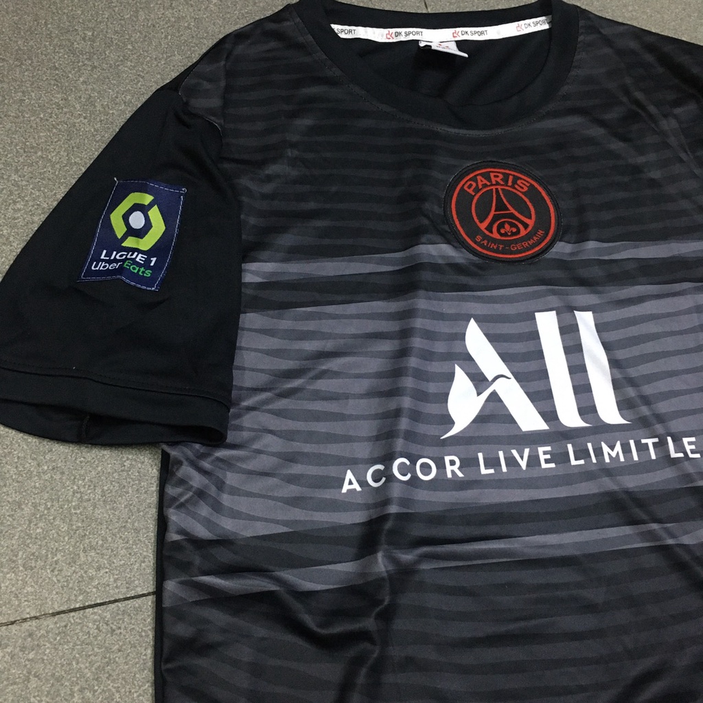 Bộ quần áo đá banh CLB PSG Đen xám mẫu thứ 3 FLG