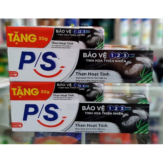 Kem Đánh Răng PS Bảo Vệ 123 Than Hoạt Tính 180g