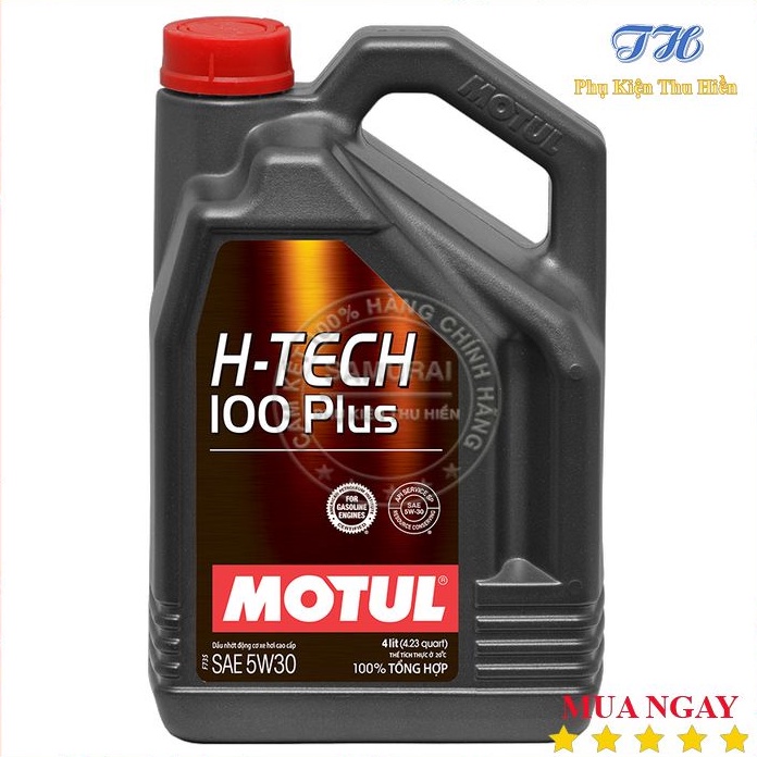 Nhớt Xe Hơi Motul H-Tech 100 Plus 5W30 Bình 4 Lít - Hàng Chính Hãng