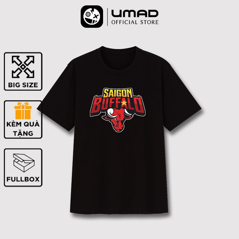 Áo thun nam UMAD bigsize 100kg (3XL, 4XL) cổ tròn tay ngắn phản quang Game LOL Saigon Buffalo team game thủ esport gamer