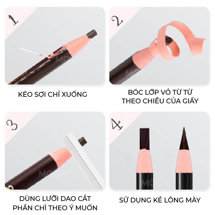 Bút Chì Xé Kẻ Lông Mày l Chân Mày Bền Màu l Lâu Trôi Trang Điểm Makeup MOCHI SHOP