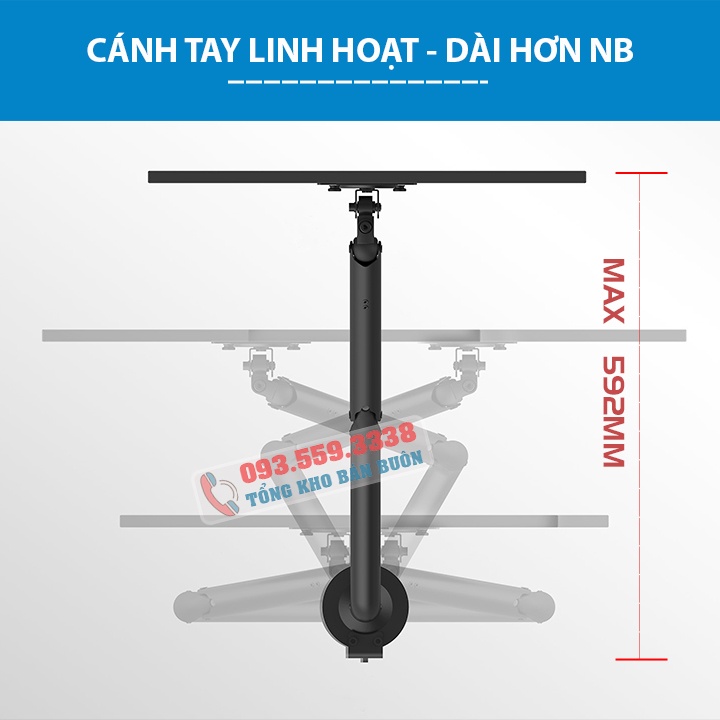 ErgoTek E-M7 /Giá Treo Màn hình máy tính/ Giá đỡ màn hình/ Xoay 360 độ 17" - 32 "