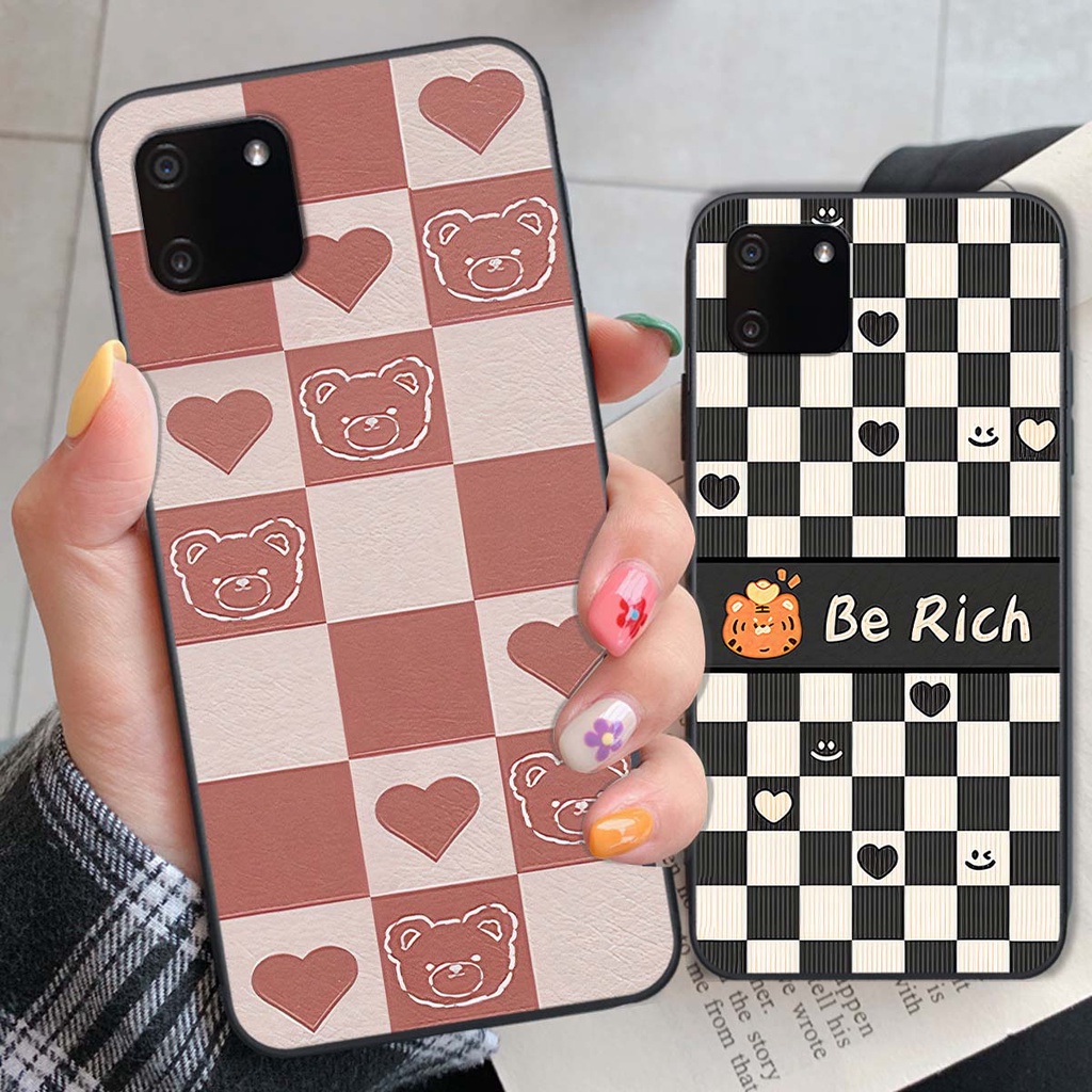 Ốp Realme C11 gấu Bear rick caro vuông thời trang siêu đẹp